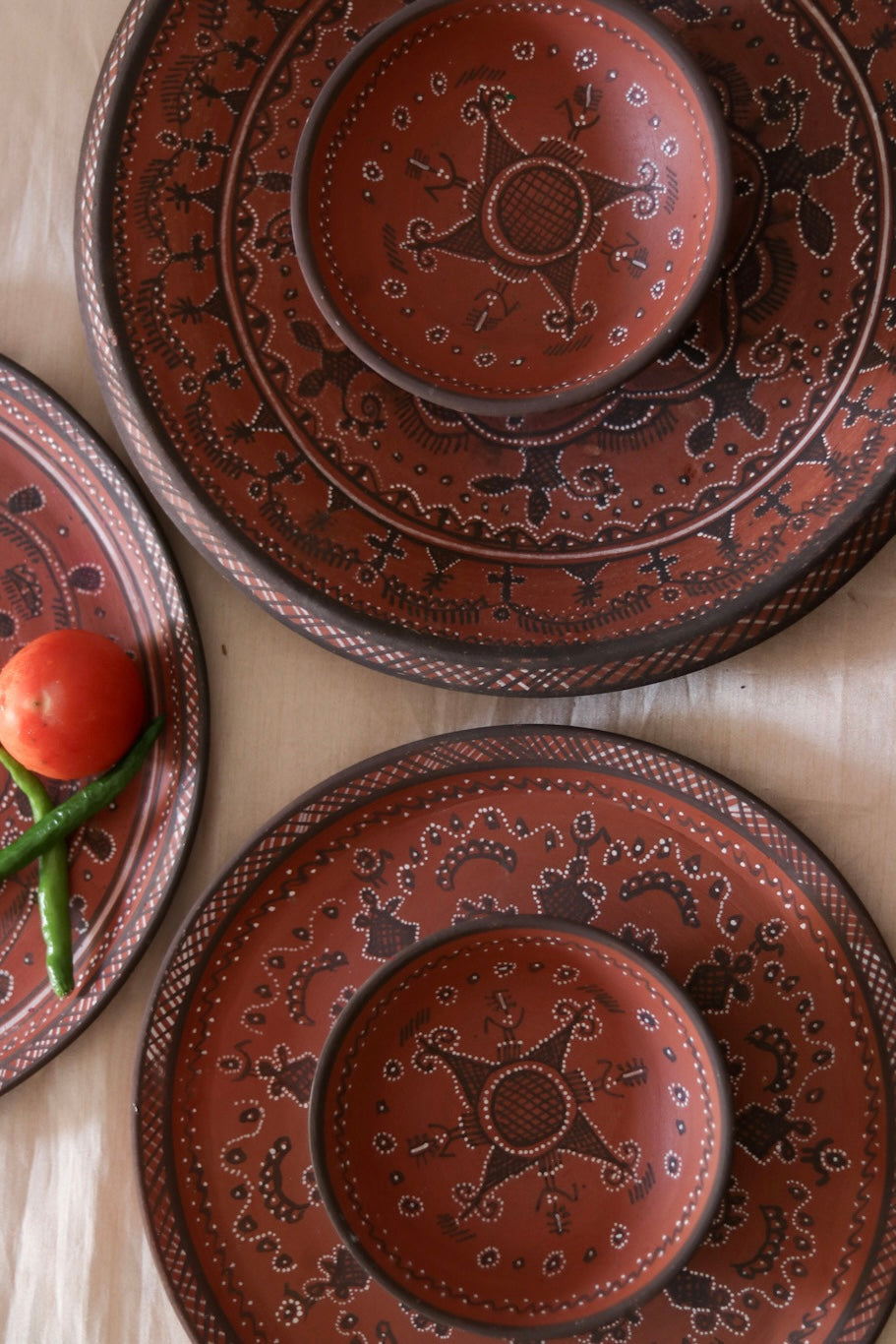 Hand-Painted Indian Dinner Set