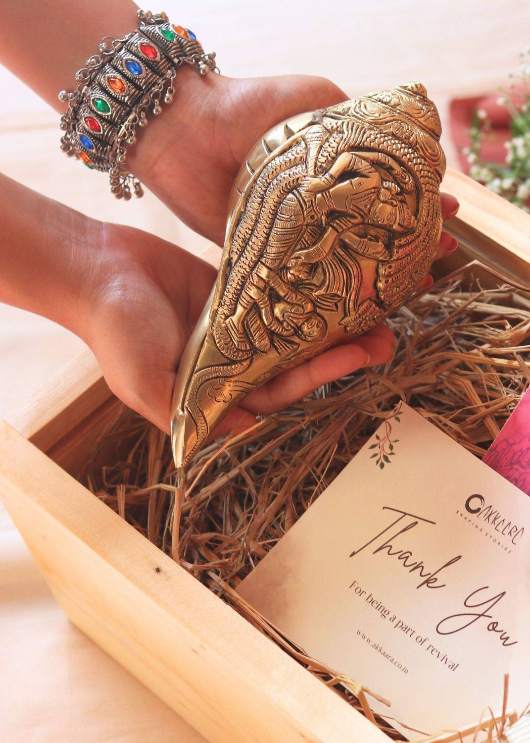 Brass Yoga Nidra Shankh Hamper – Luxury Diwali Gift