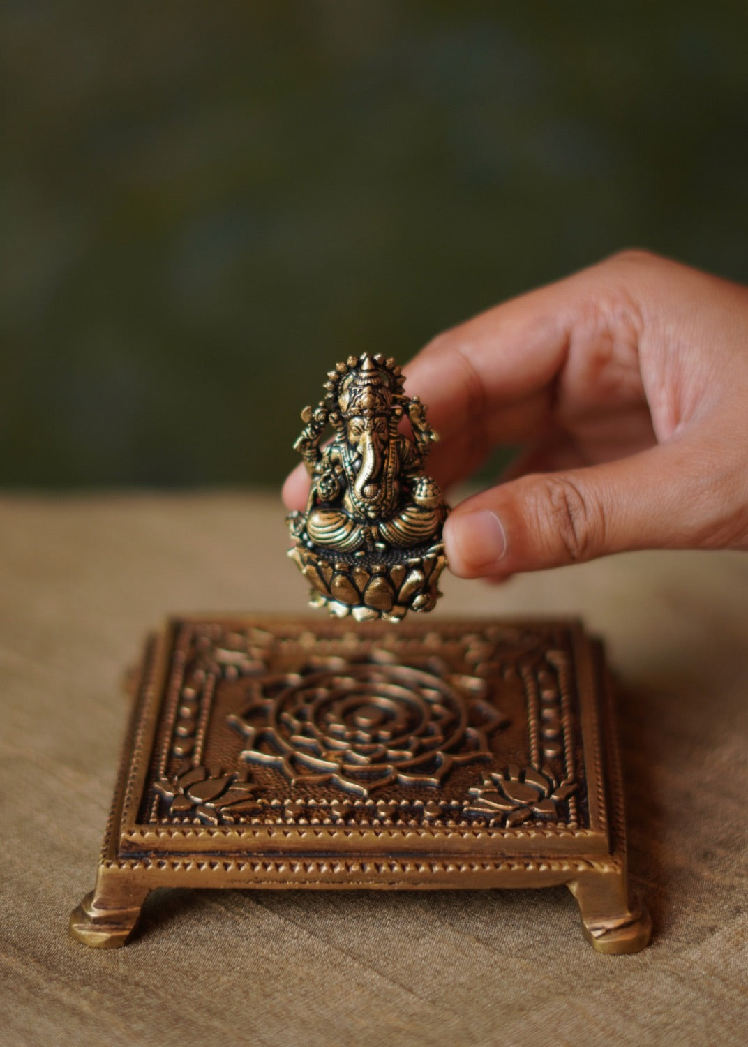 Mini Brass Lord Ganesha Idol - Ganpati for Home & Office