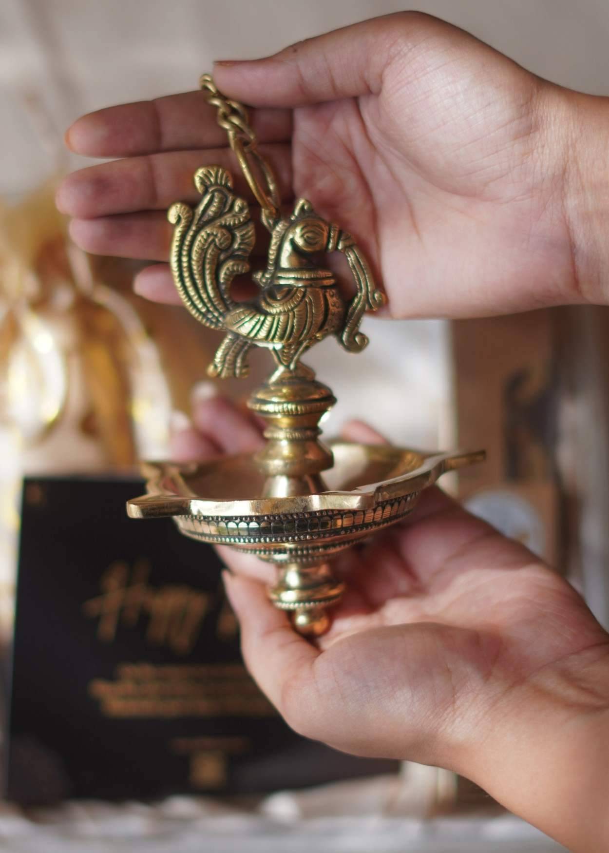 Brass Peacock Diya Gift Hamper – Premium Corporate Diwali Gifting