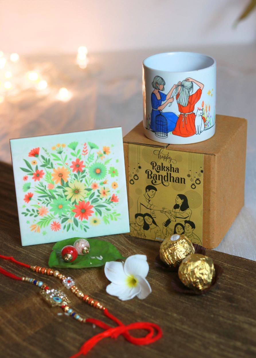 My Best Friend Cup & Coaster Rakhi Hamper For Sisters