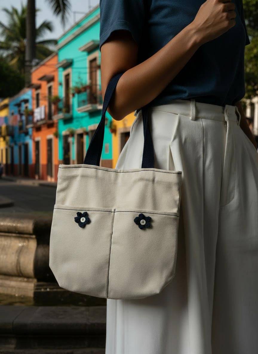 Hand Embroidered Tote Bag – Sustainable Canvas