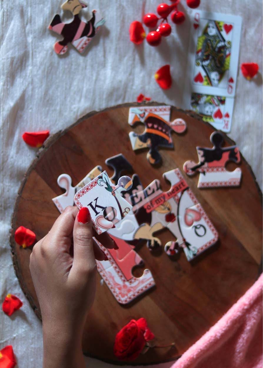 King & Queen of Hearts - DIY Puzzle Wooden Frame