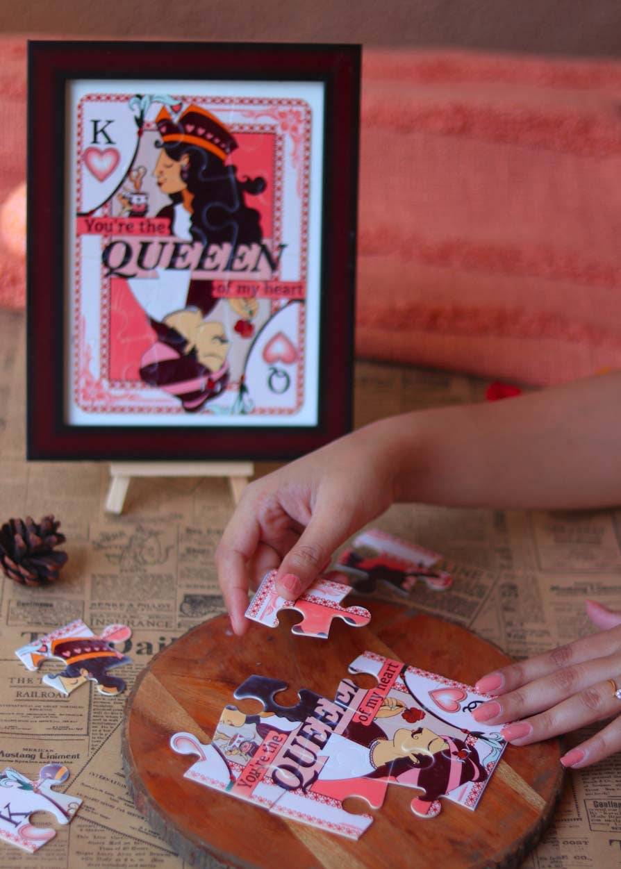 King & Queen of Hearts - DIY Puzzle Wooden Frame