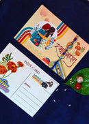 a personalised rakhi postcard kept on table