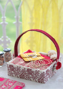 Embroidered Box with Detachable Handle