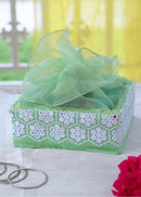 Embroidered Box - Pastel Green