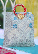 Zari Work Bangle Clutch Bag for gifting - Pastel Blue