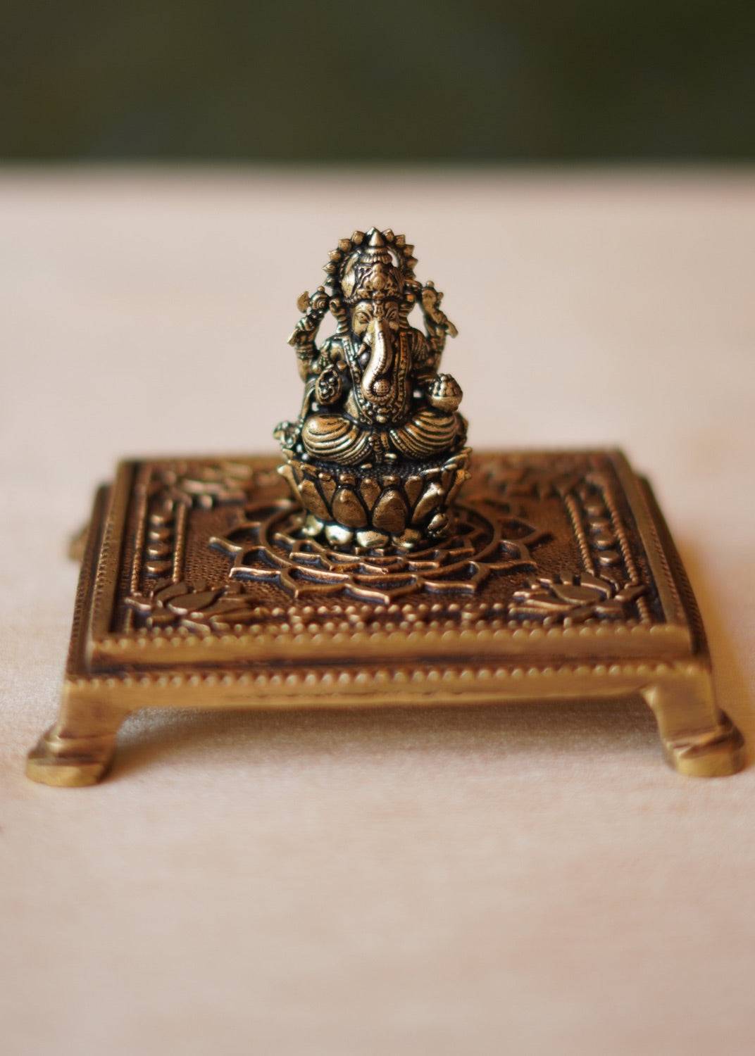 Mini Brass Lord Ganesha Idol - Ganpati for Home & Office