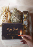 Luxury Brass Yoga Nidra Shankh Hamper – Premium Corporate Diwali Gift with Cashews & Chocolate | Akkaara India