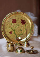 Brass Pooja Thali Set Hamper – Luxury Corporate Diwali Gift with Complete Pooja Essentials | Akkaara