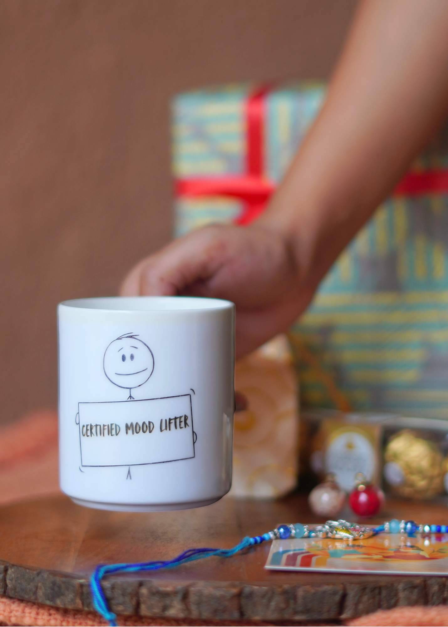 Certified Mood-Lifter Cup Rakhi Hamper