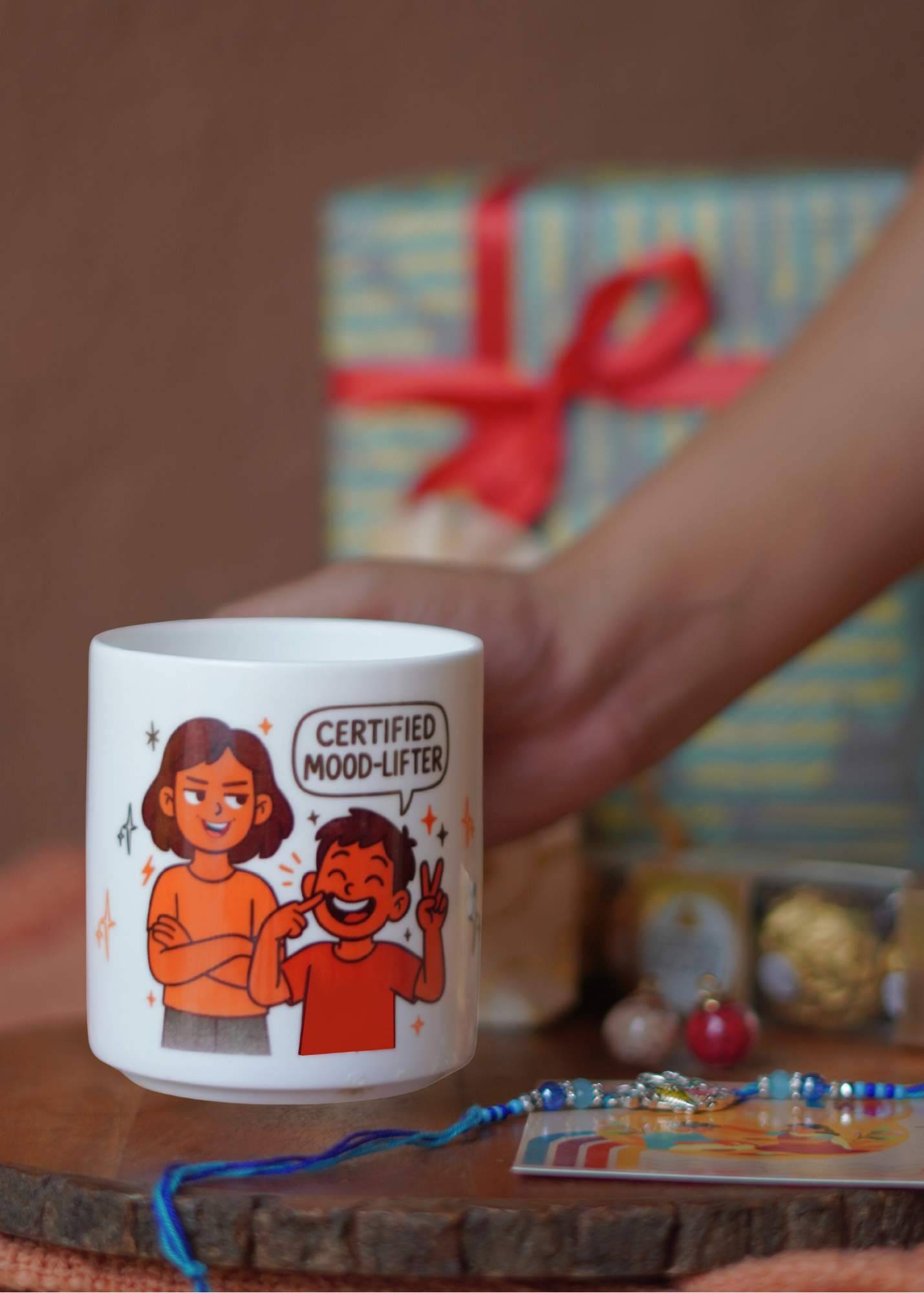 Certified Mood-Lifter Cup Rakhi Hamper