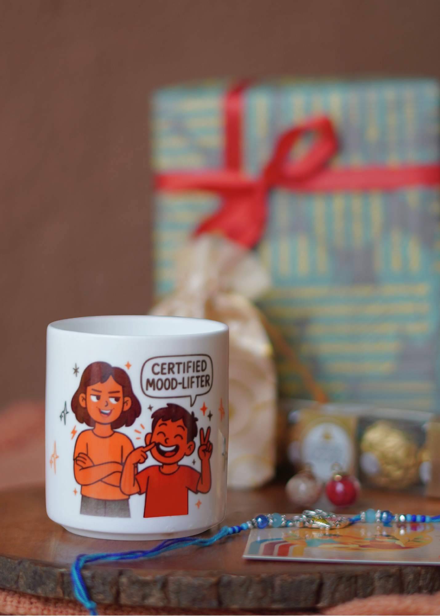 Certified Mood-Lifter Cup Rakhi Hamper